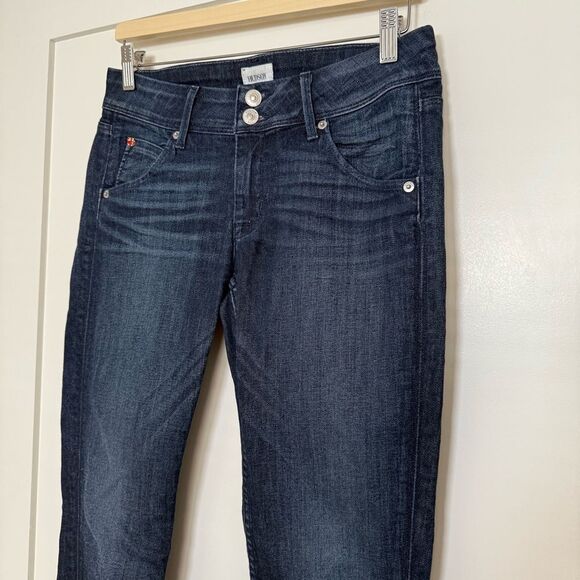 Hudson Jeans Womens Sz 27 Blue Collin Flap Skinny Ankle Raw Hem Low Rise Denim - Picture 2 of 14